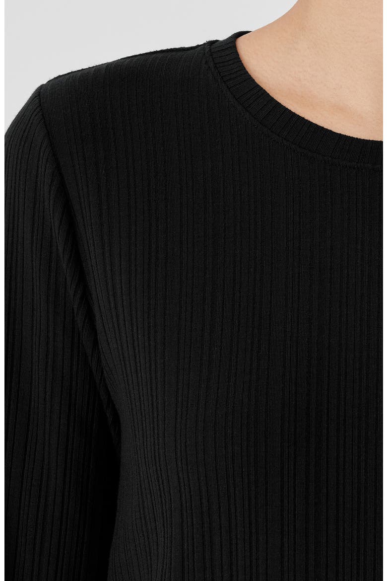 Long Sleeve Crewneck Top, Alternate, color, BLACK