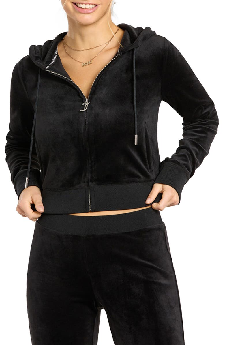 Juicy Couture Bling Velour Hoodie, Main, color,