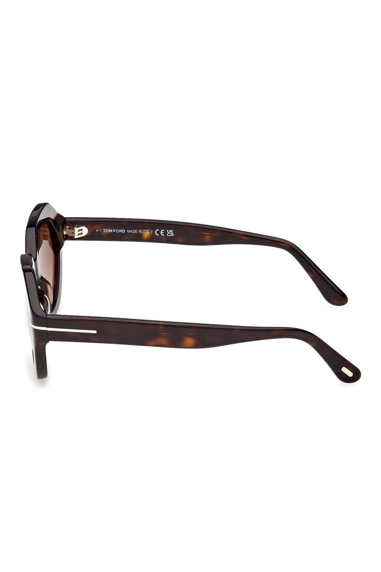 Meryl 53mm Gradient Geometric Sunglasses, Alternate, color, DARK HAVANA / BROWN