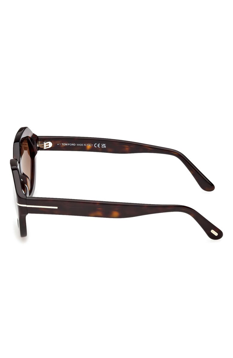 TOM FORD Meryl 53mm Gradient Geometric Sunglasses, Alternate, color, Dark Havana / Brown