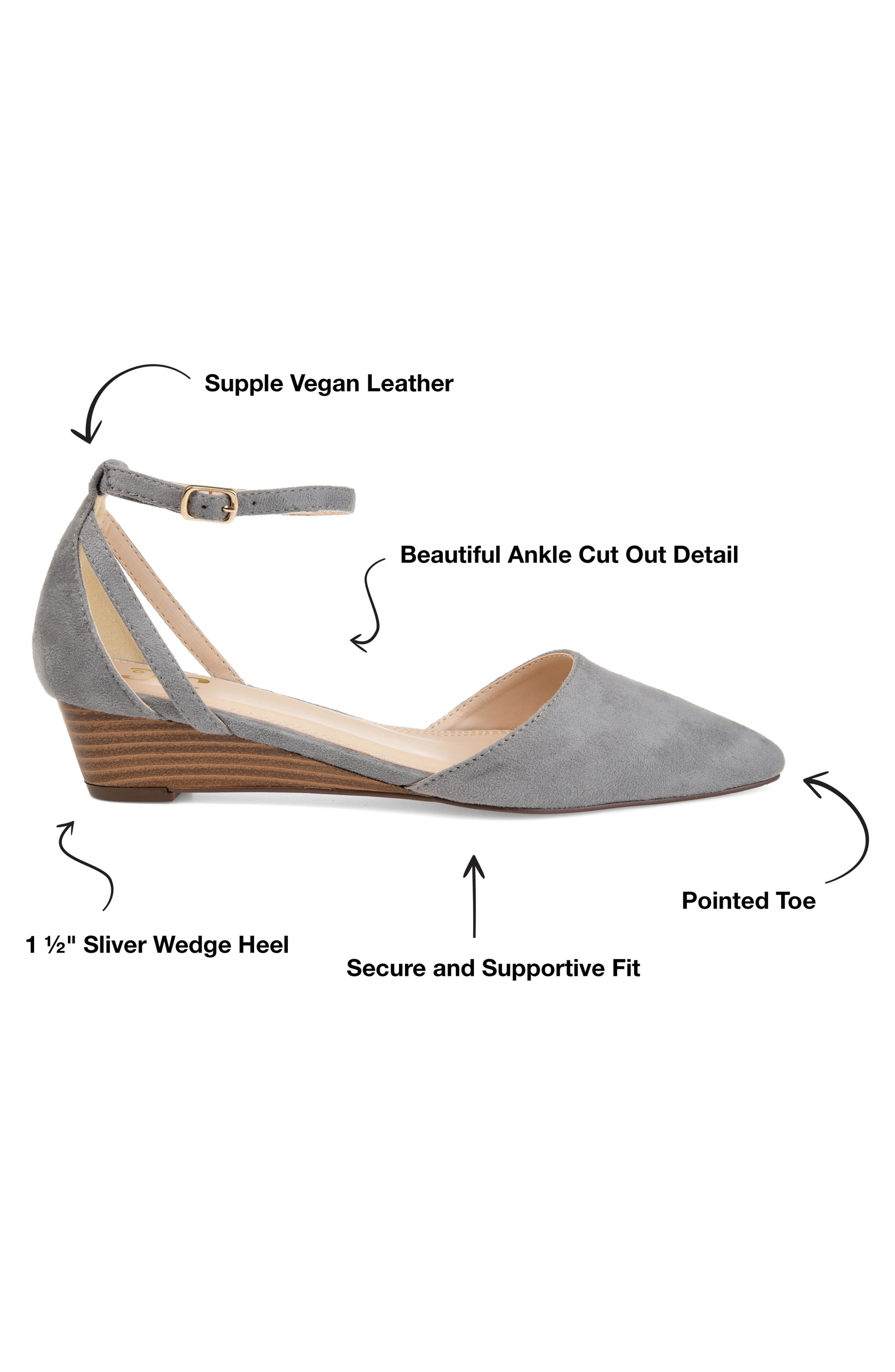 JOURNEE Arkie Sliver Wedge Pump, Alternate, color, GREY
