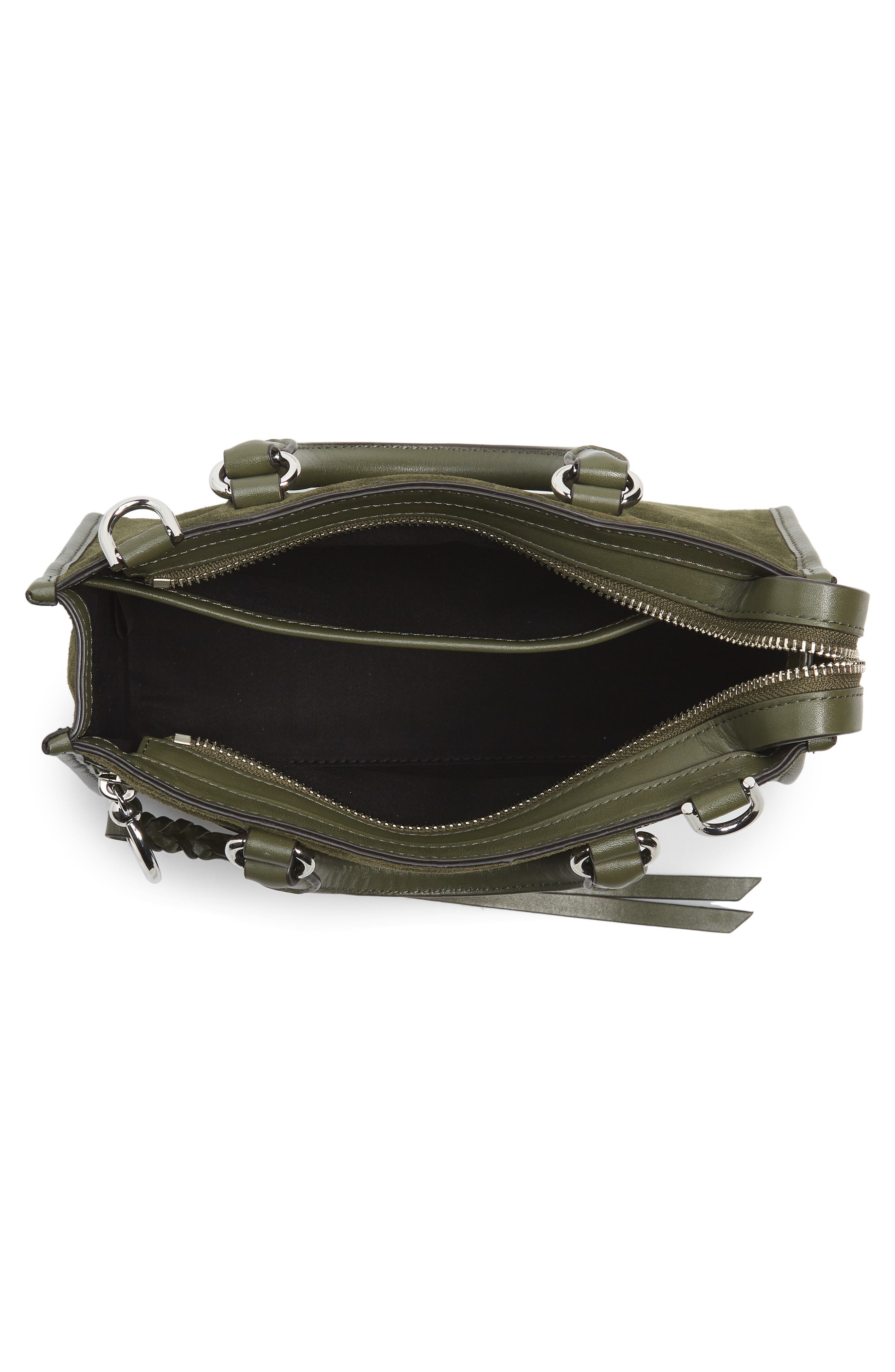 Rebecca Minkoff Micro Bedford Leather Satchel, Alternate, color, Hunter