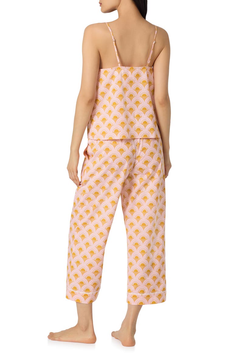 Print Cotton Crop Pajamas, Alternate, color, DECO SUNSET