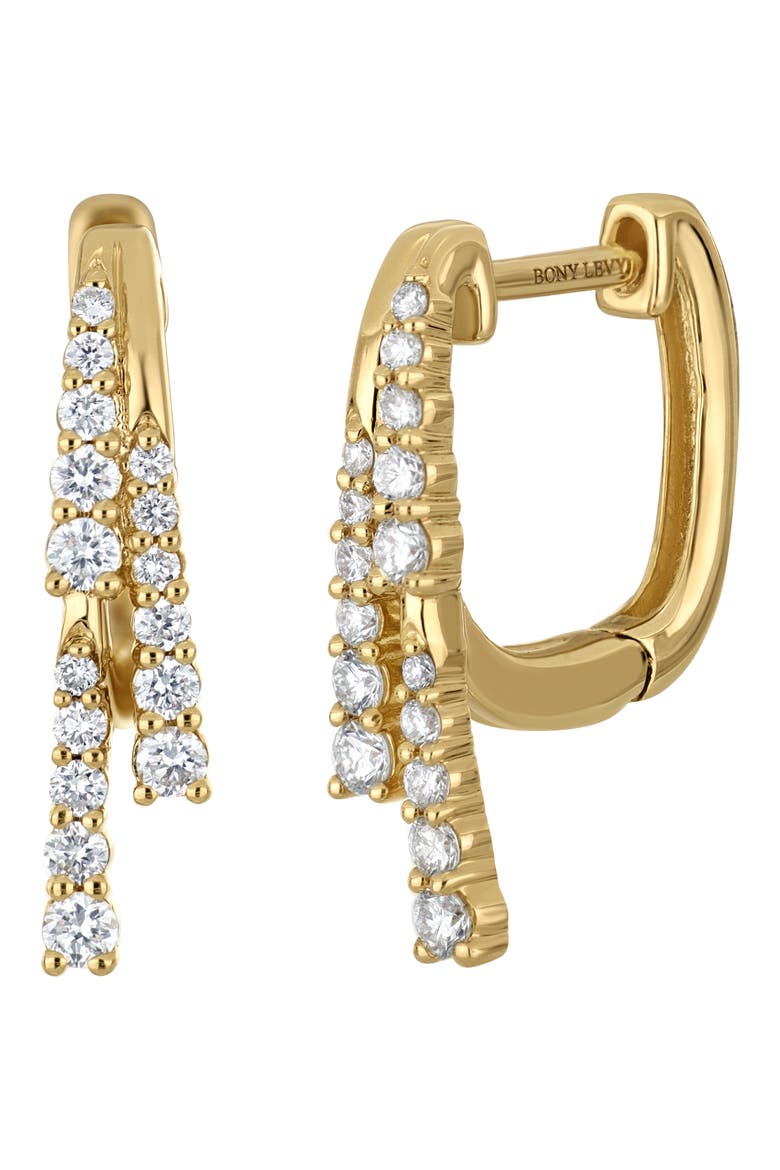 Audrey 18K Gold Diamond Pavé Hoop Earrings, Main, color, 18K GOLD