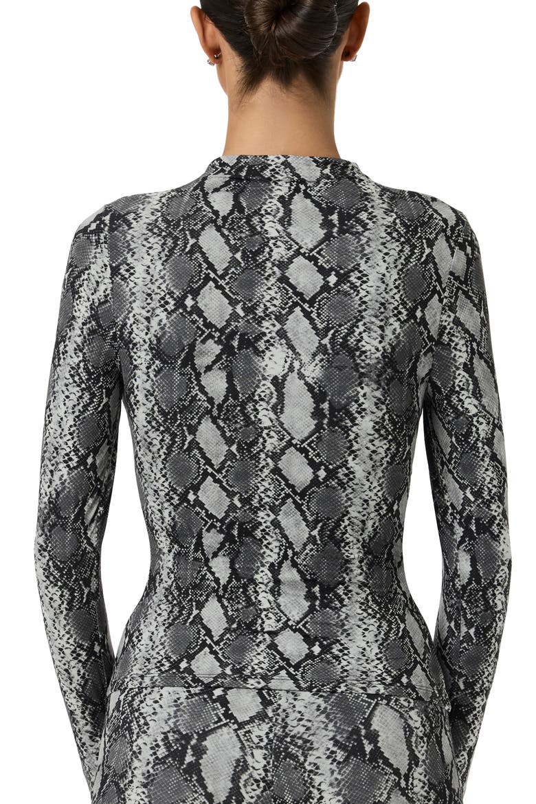 Print Turtleneck Top, Alternate, color, GREY SNAKESKIN