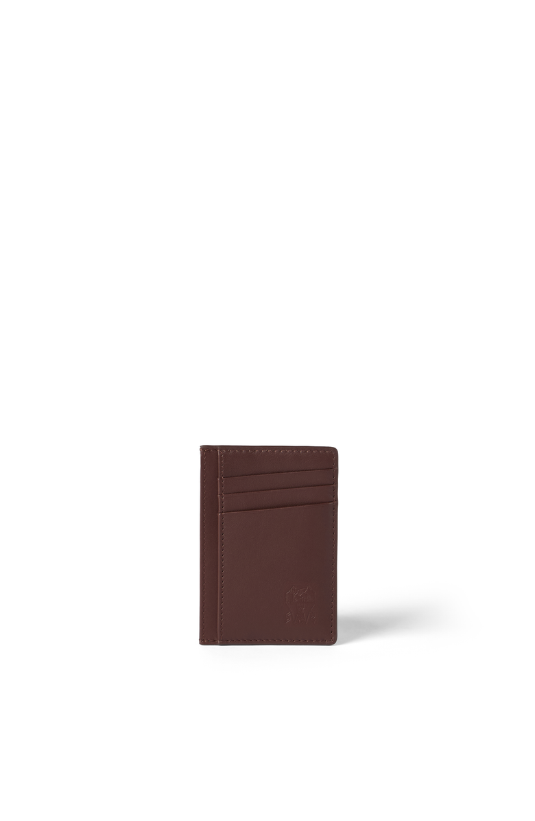 Brunello Cucinelli Calfskin card case, Main, color, Brown