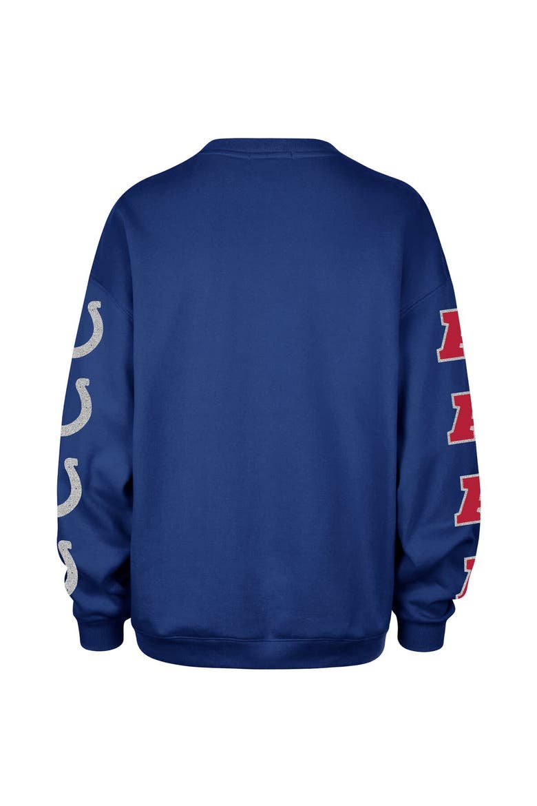 Women's '47  Royal Indianapolis Colts Go Big Oversized Pullover Sweatshirt, Alternate, color, Royal