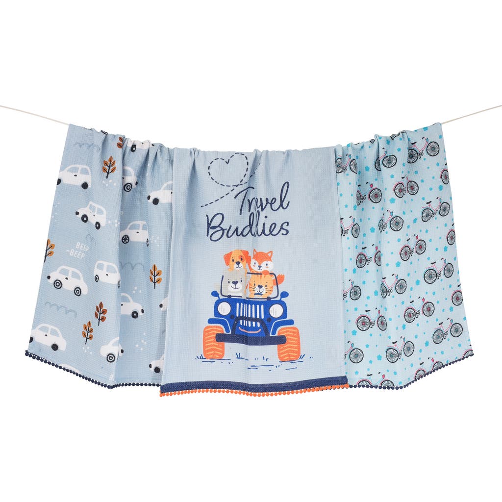 Tiramisu 3-piece Kitchen Towel Set In Blue
