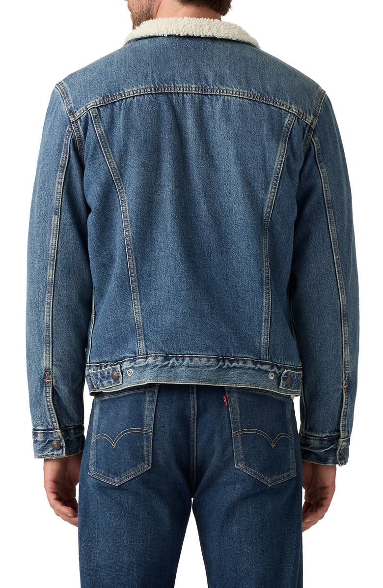 Levi's Type III Fleece Lined Denim Trucker Jacket, Alternate, color, In The Morning Sherpa Trucker