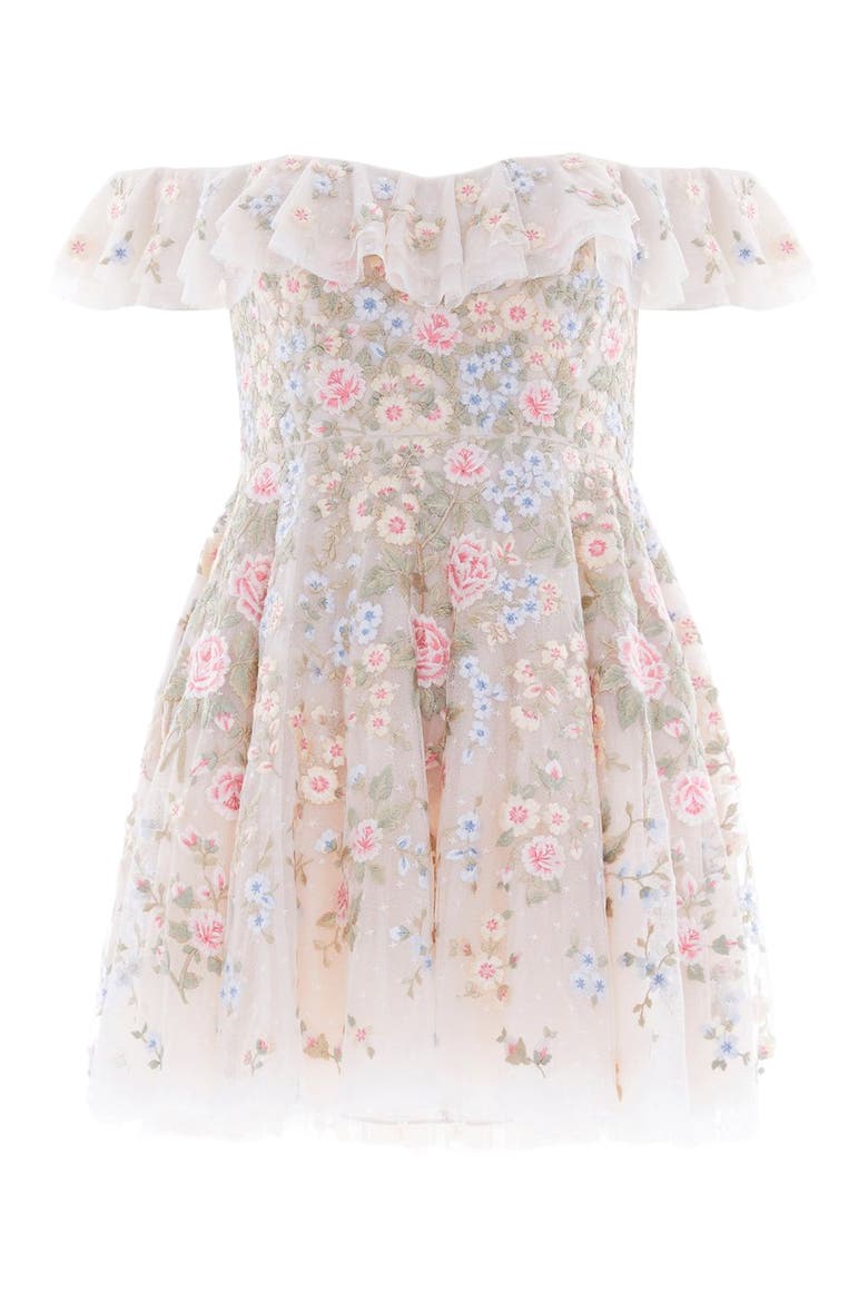 Antoinettes Floral Mini Dress, Alternate, color, Cream