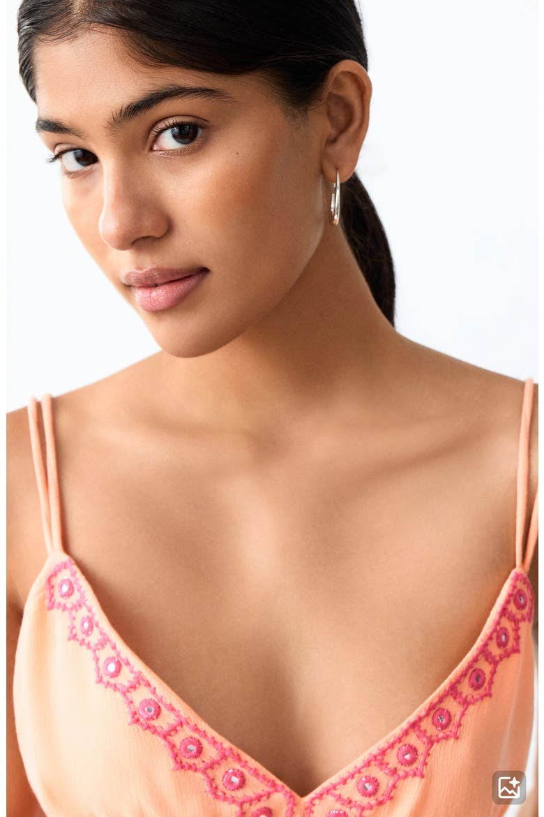 Embroidered Detail Camisole, Alternate, color, PEACH
