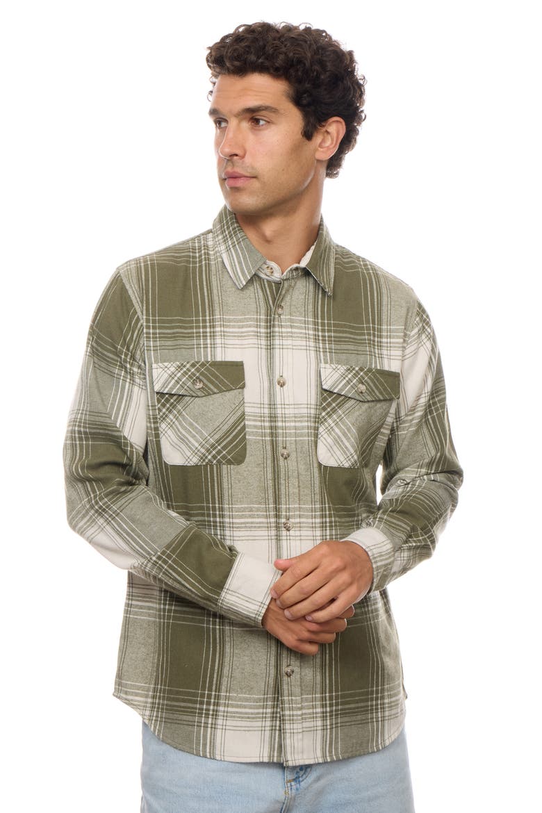 Flannel Shirt, Alternate, color, SAGE