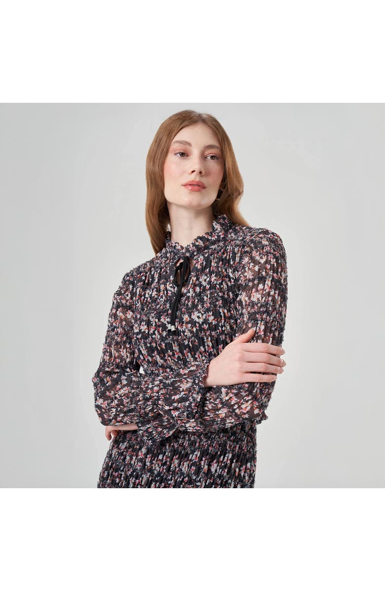 Mizalle Patterned Crochetate Midi Dress - Mix, Alternate, color, Mix