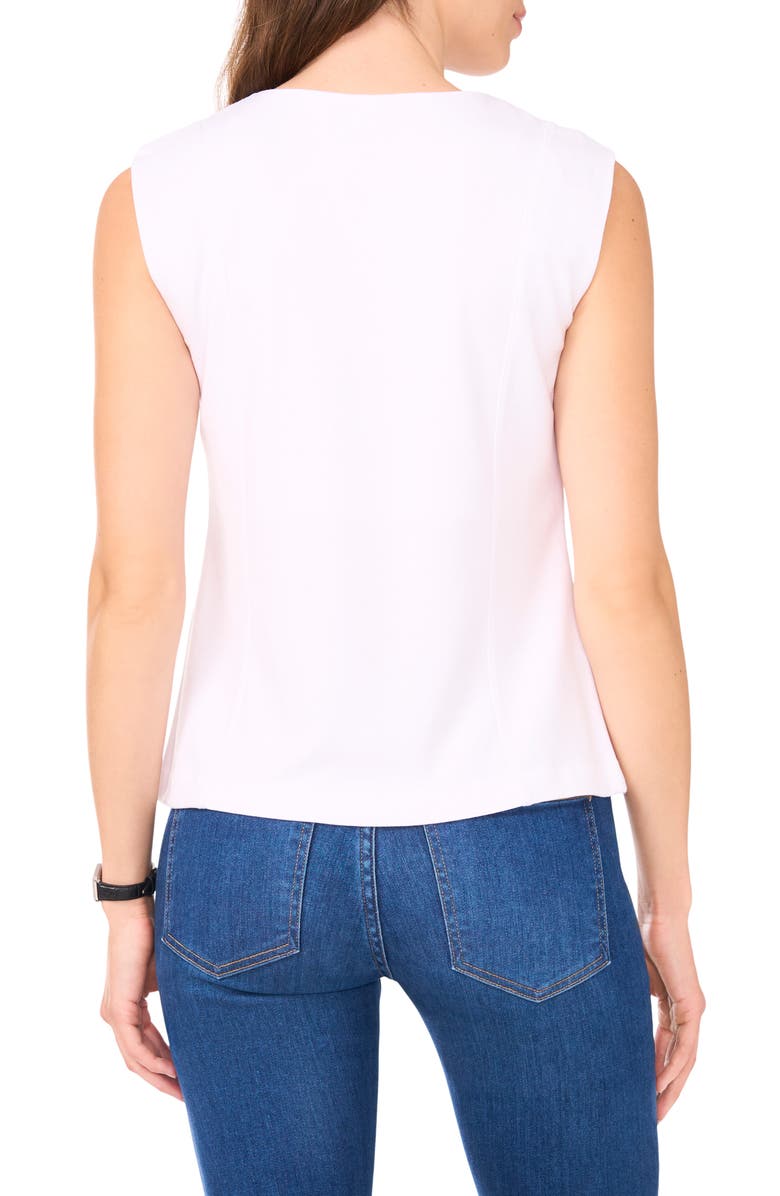 Halogen<sup>®</sup> Seamed Notch Neck Ponte Shell, Alternate, color, Bright White