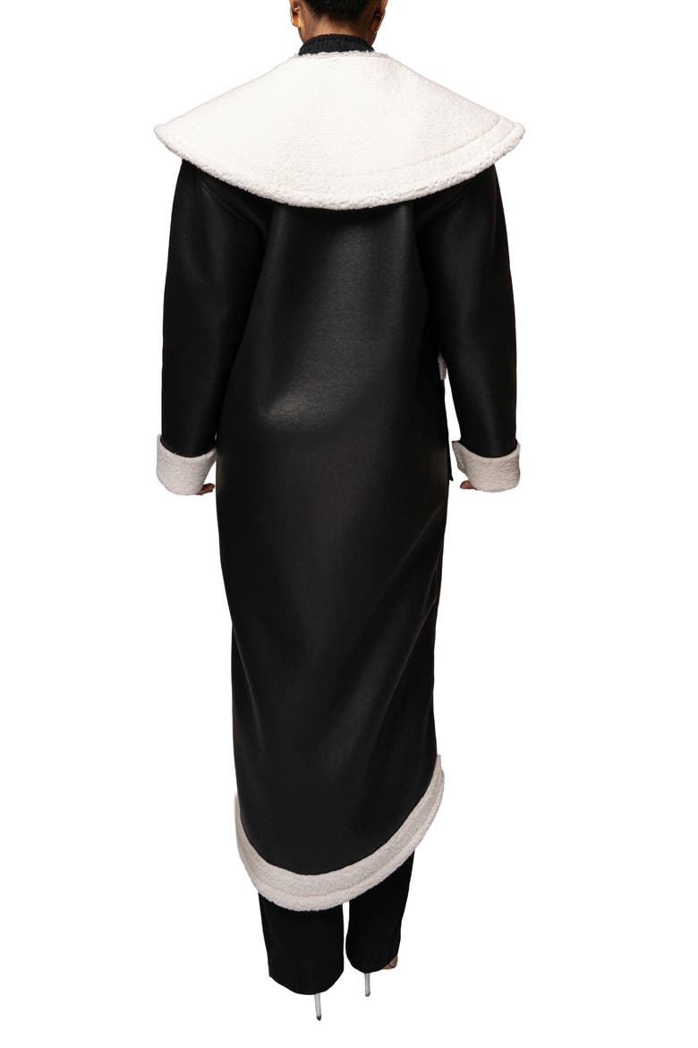 Jaida Reversible Faux Shearling Coat, Alternate, color, BLACK