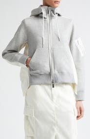 Sacai Sponge Sweat x Nylon Twill Full Zip Hoodie