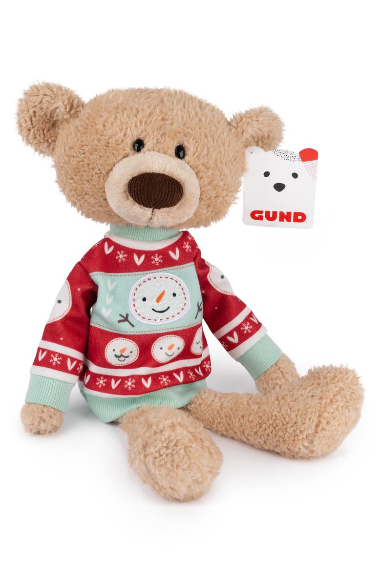 Gund Toothpick Bear with Holiday Sweater, Alternate, color, 