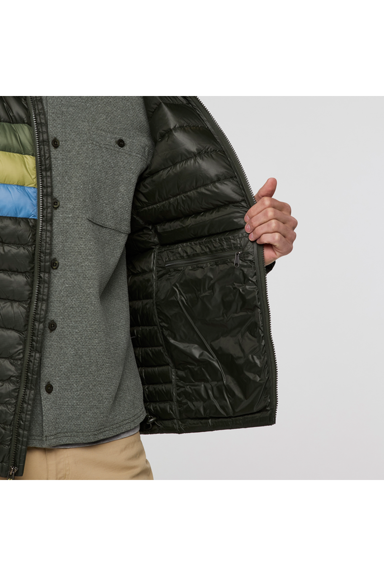 Fuego Down Hooded Jacket - Men's, Alternate, color, Woods Stripes