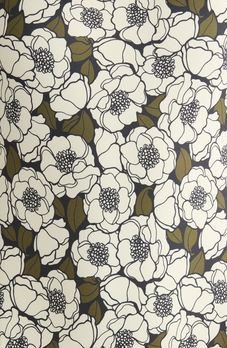 Hutch Buckle Back One-Piece Swimsuit, Alternate, color, Blck Olive Flt Outline Poppies