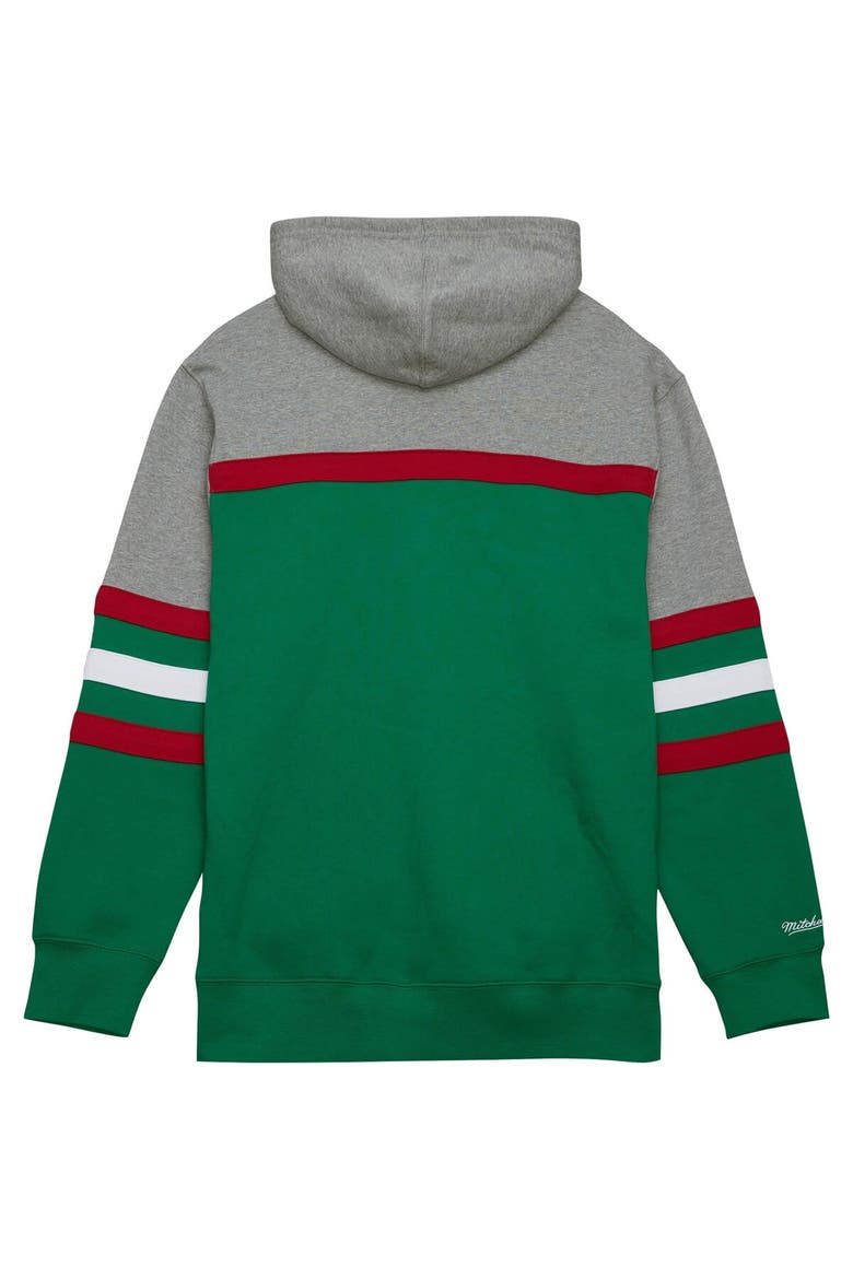 Men's Mitchell & Ness Green/Gray Minnesota Wild Head Coach Pullover Hoodie, Alternate, color, Green