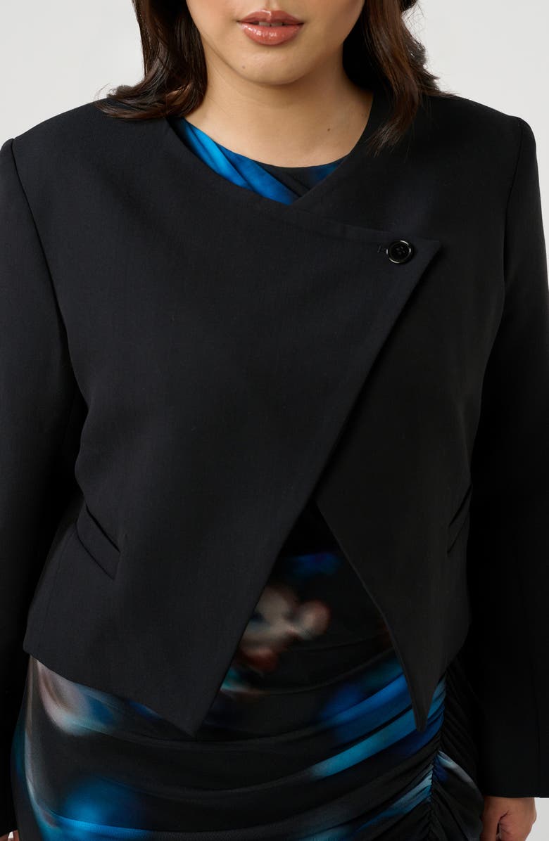 Estelle Eboni Crepe Crop Jacket, Alternate, color, Black