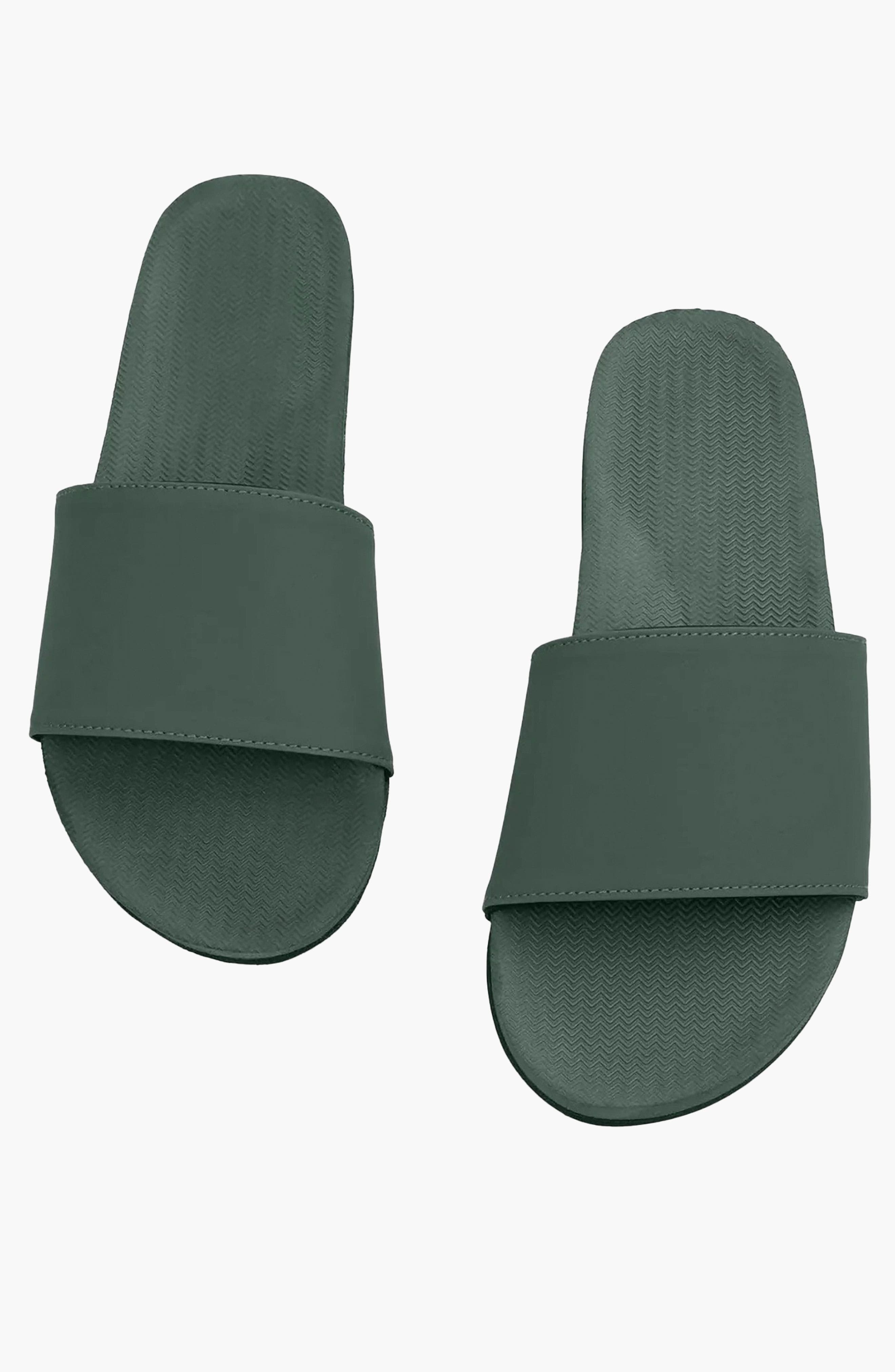 Responsibly-Made Tire Sole Slide Sandals, Alternate, color, Leaf