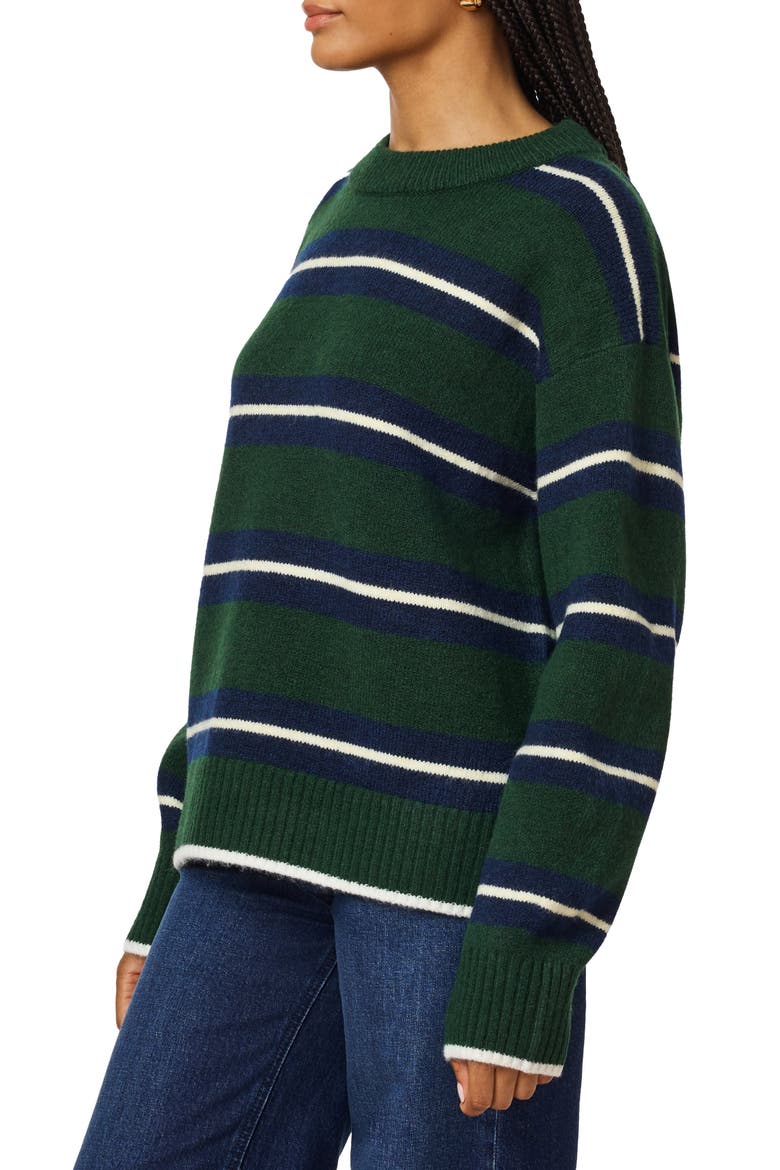 Striped Crewneck Sweater, Alternate, color, SCARAB/ OCEAN CAVERN