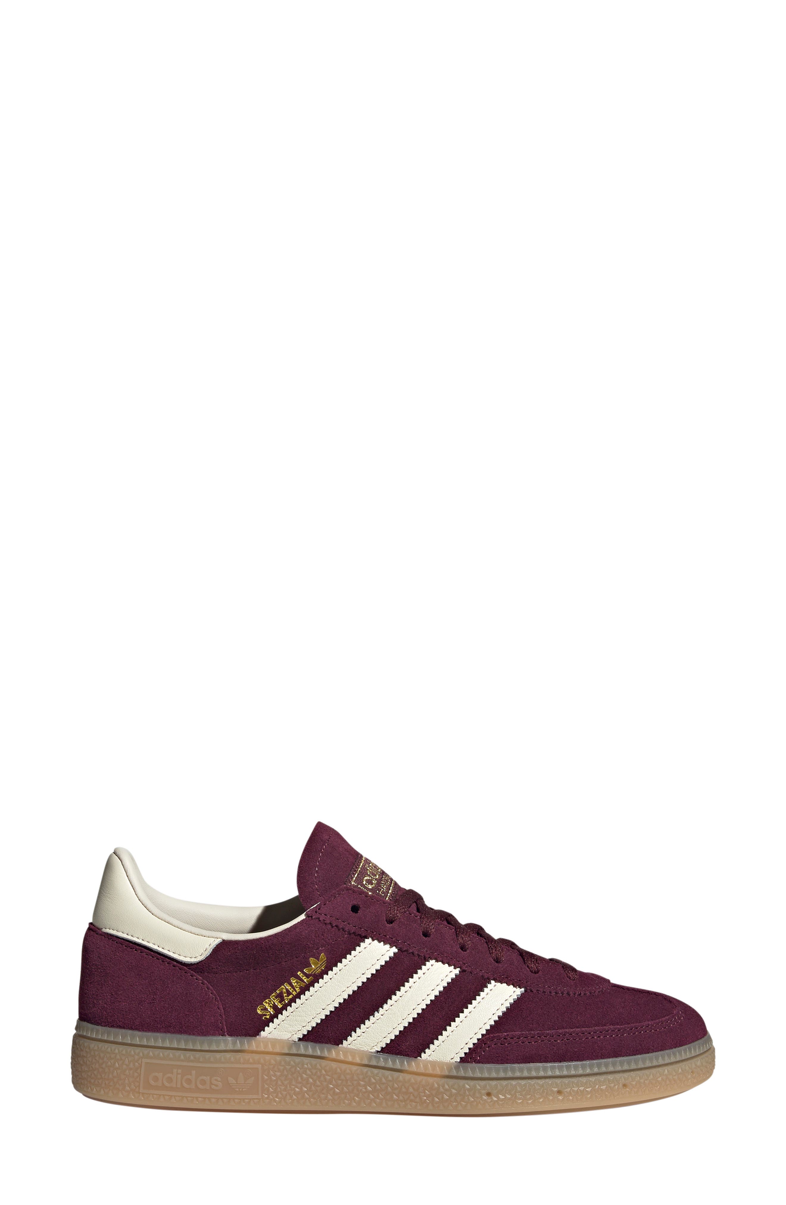 Handball Spezial Sneaker, Alternate, color, MAROON/ CREAM WHITE/ GOLD