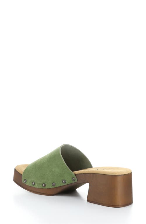 Bos. & Co. Marly Platform Slide Sandal In Moss Suede