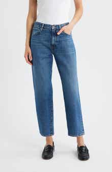 FRAME The Hang High Waist Ankle Straight Leg Jeans