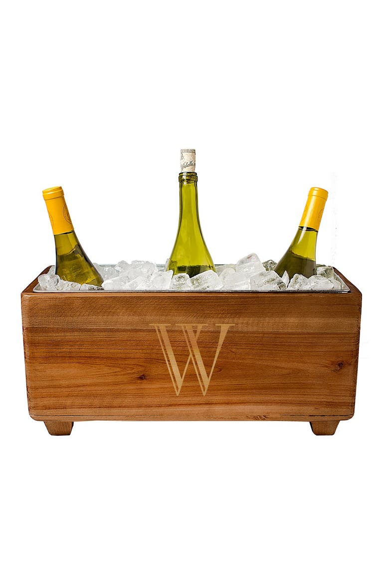 Monogram Wood Wine Trough, Alternate, color, L