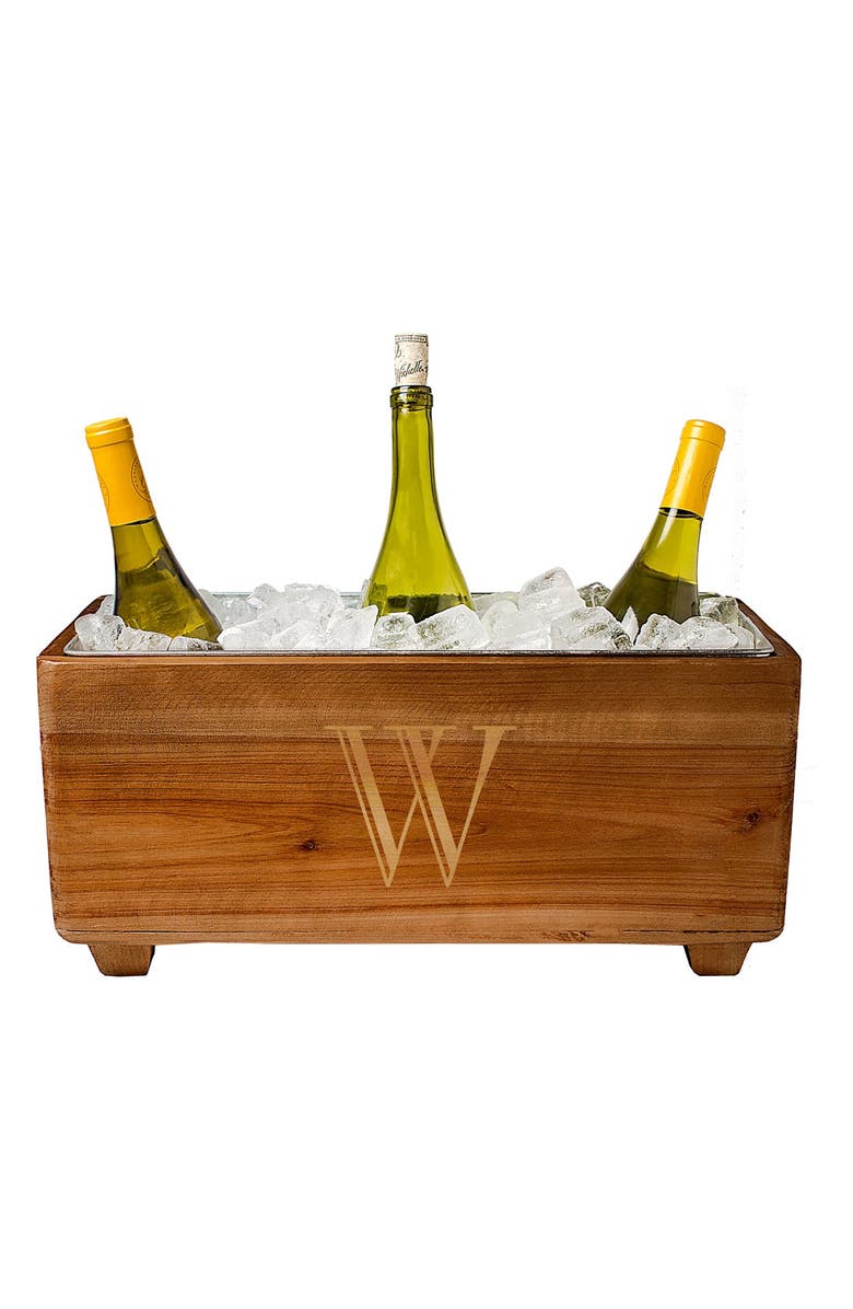Cathy's Concepts Monogram Wood Wine Trough, Alternate, color, 