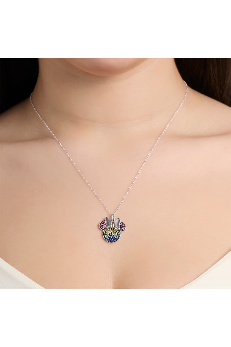 Rainbow Crystal Pendant Necklace, Alternate, color, Silver/ Multicolor