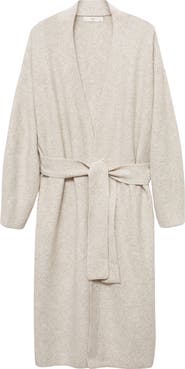 MANGO Longline Tie Belt Cardigan