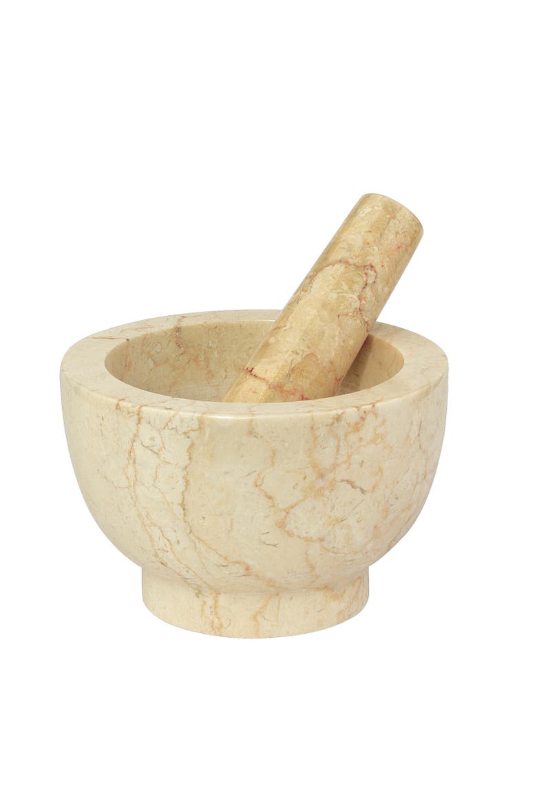 Champagne Marble Mortar & Pestle, 4-Inch Height, Alternate, color, White