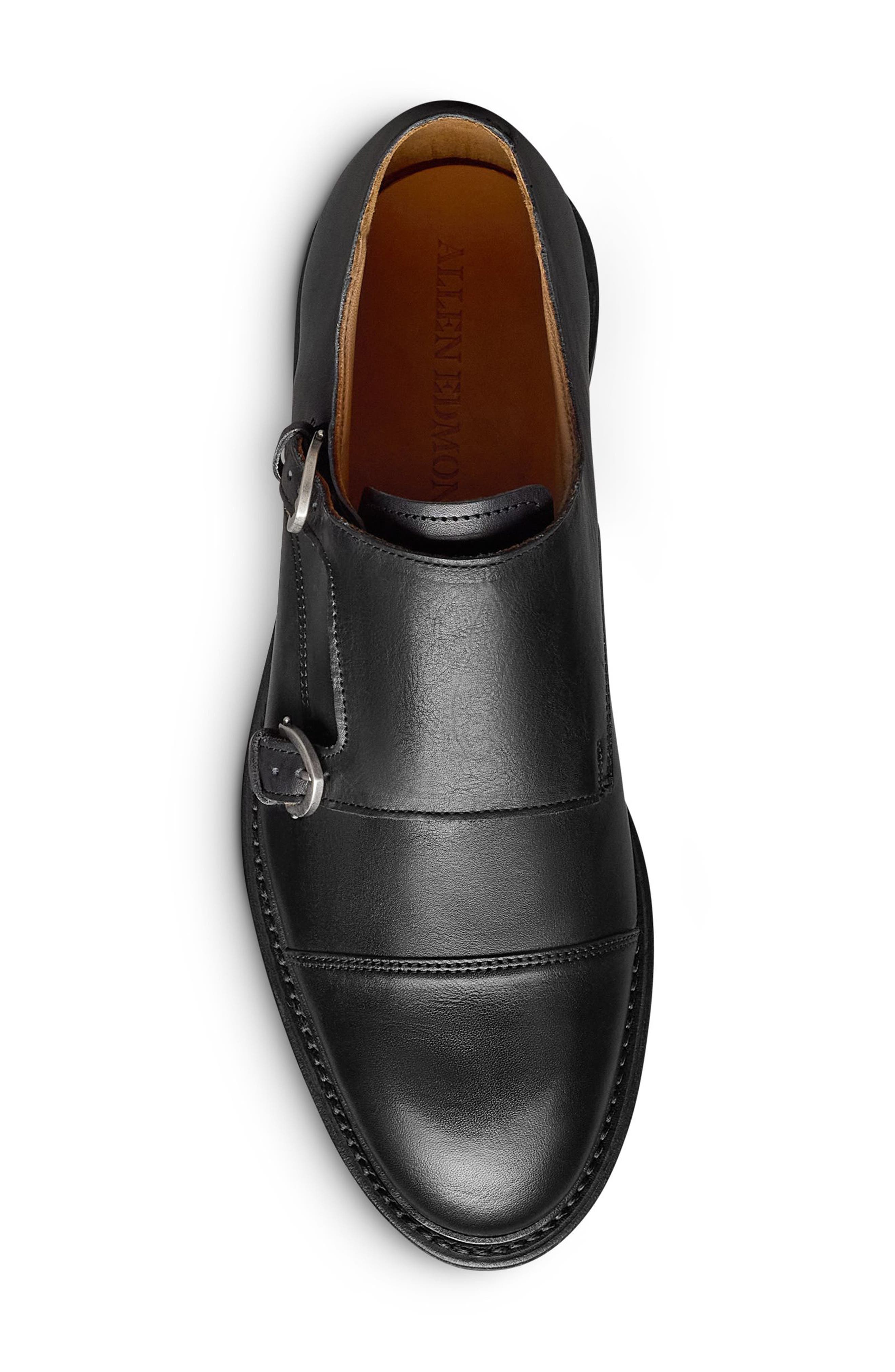 Allen Edmonds Kingston Verse Two Buckle Cap Toe Monk Shoe, Alternate, color, Black
