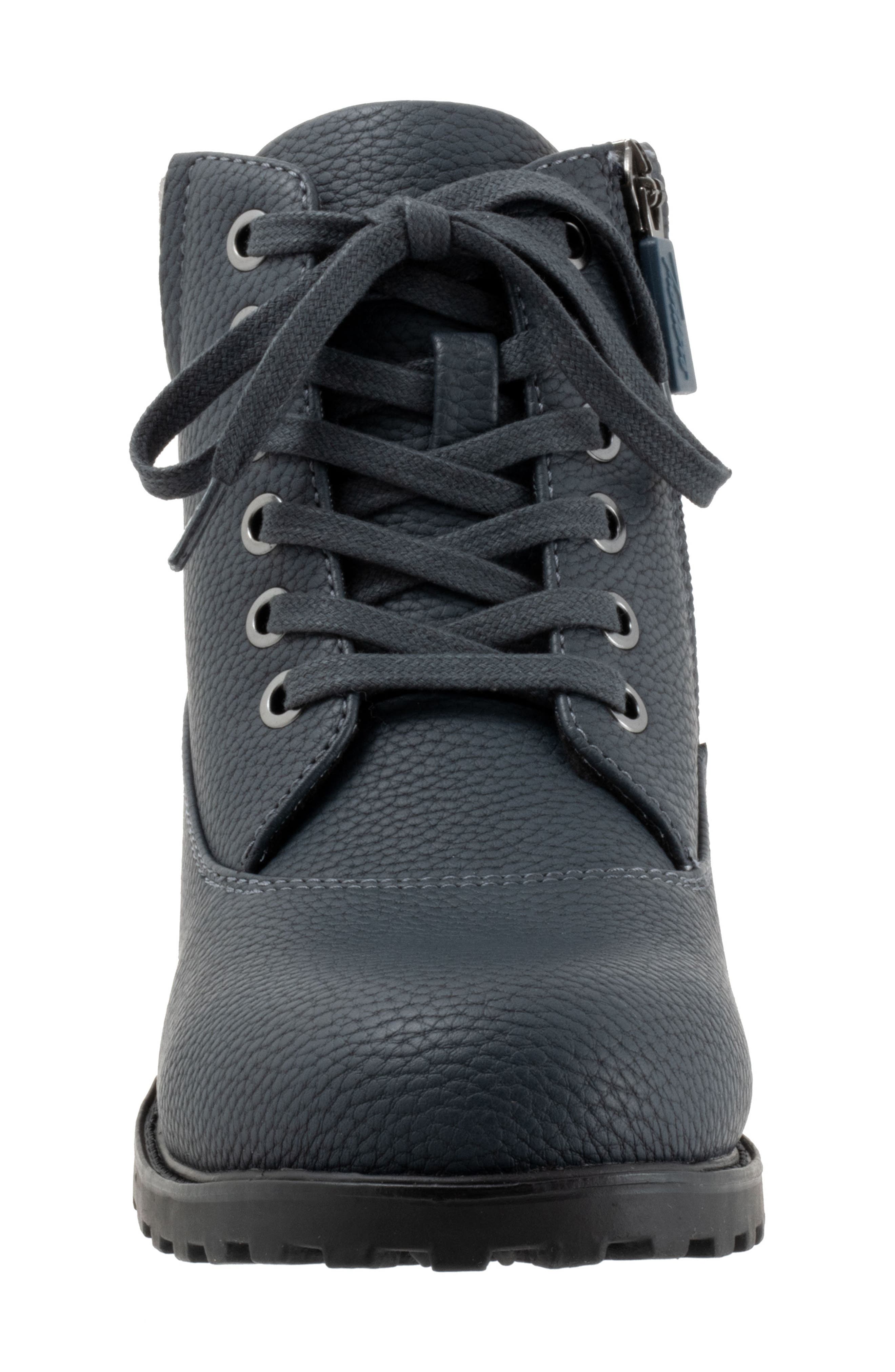 Trotters Bellamy Faux Fur Lined Bootie, Alternate, color, Navy