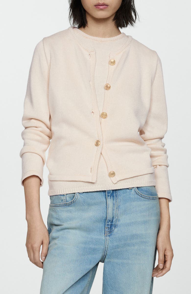 MANGO Crest Button Cardigan, Main, color,