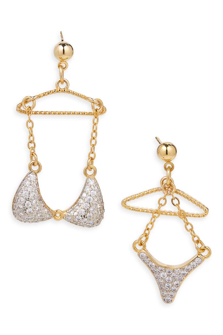 Bikini Drop Earrings, Main, color, GOLD