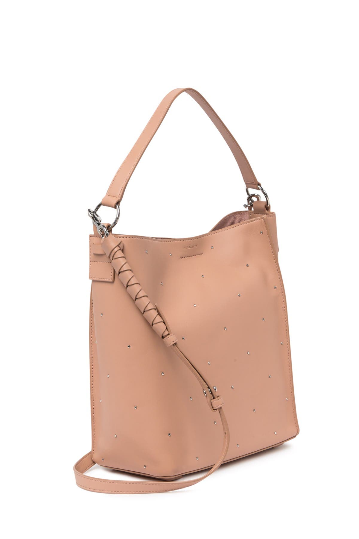 AllSaints Kathi Stud Leather Tote, Alternate, color, 