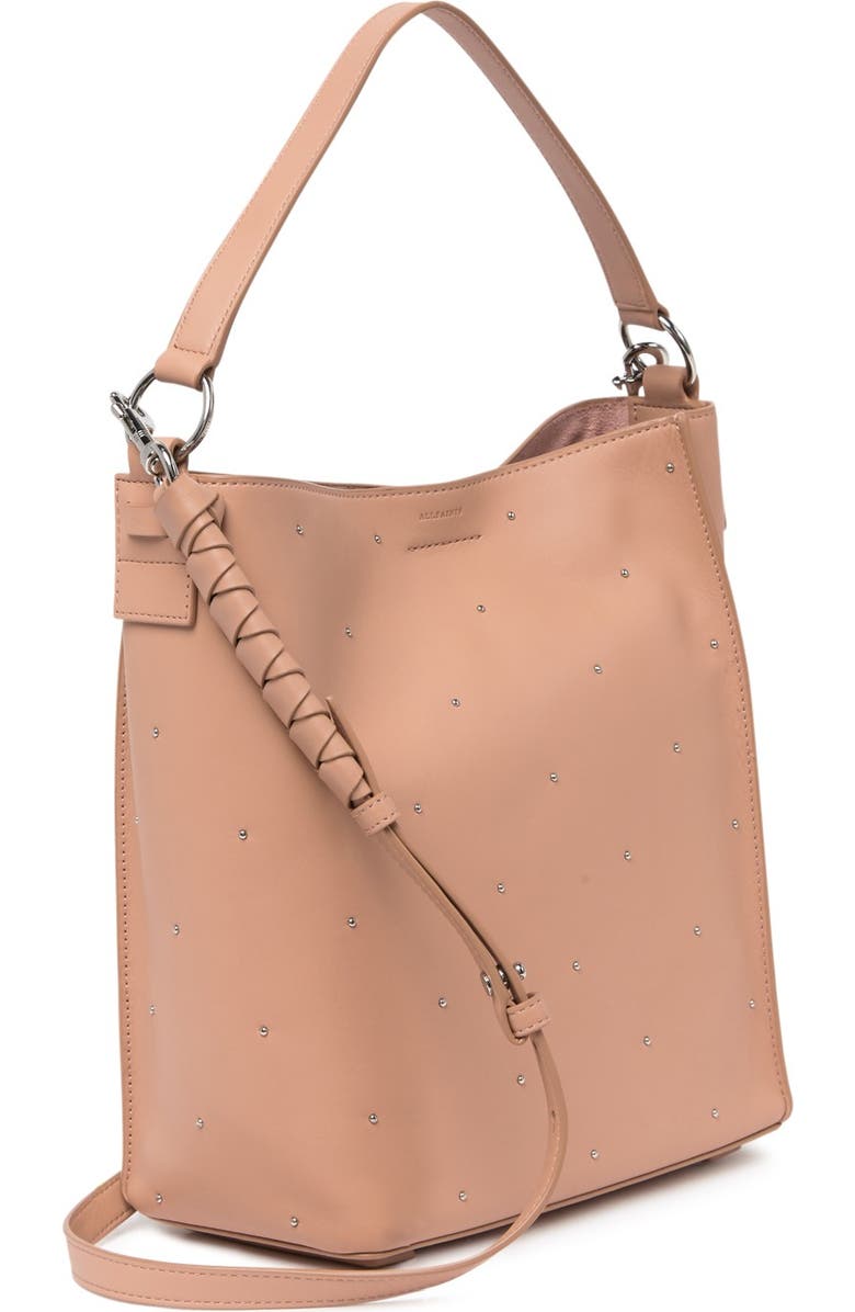 AllSaints Kathi Stud Leather Tote, Alternate, color,