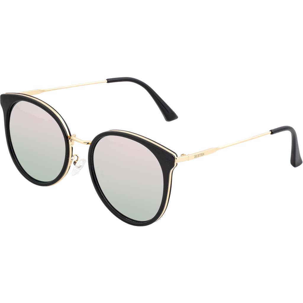 Shop Bertha Brielle Polarized Sunglasses In Black/rose Gold