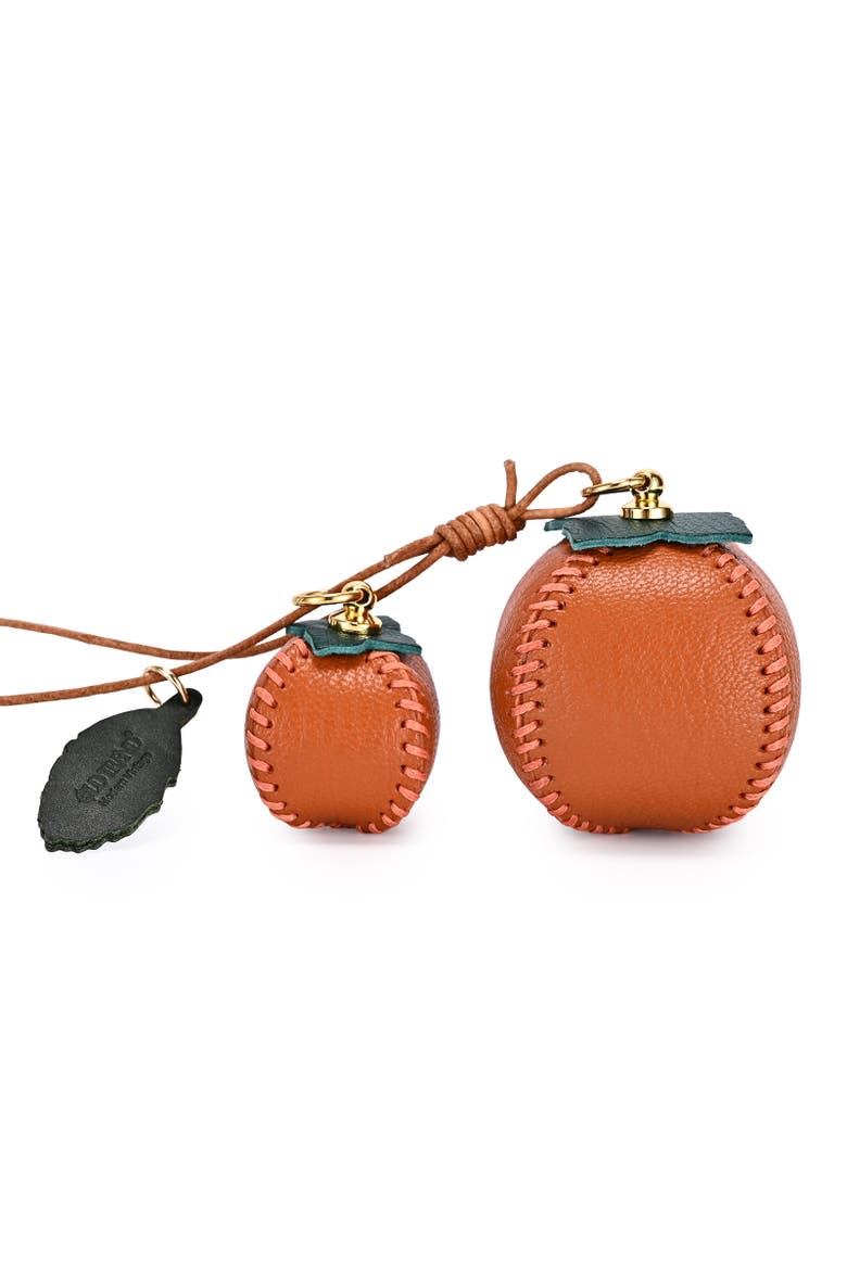 Persi Genuine Leather Botanical Fruit Charm, Main, color, Terra Cotta