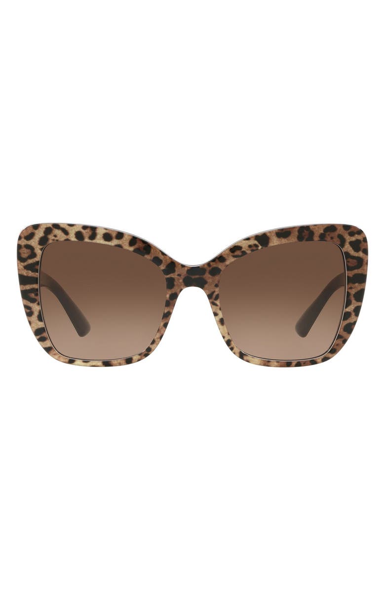 Dolce&Gabbana 54mm Gradient Butterfly Sunglasses, Main, color, Black Brown