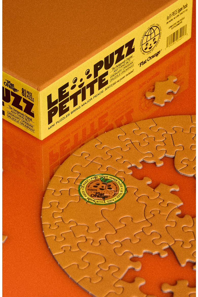 Flat Orange 81 Piece Mini Jigsaw Puzzle, Alternate, color, None