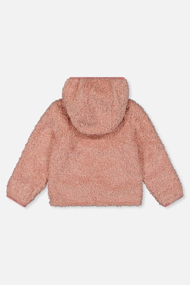 Fleece Reversible Mid-Season Hooded Jacket, Alternate, color, Pink