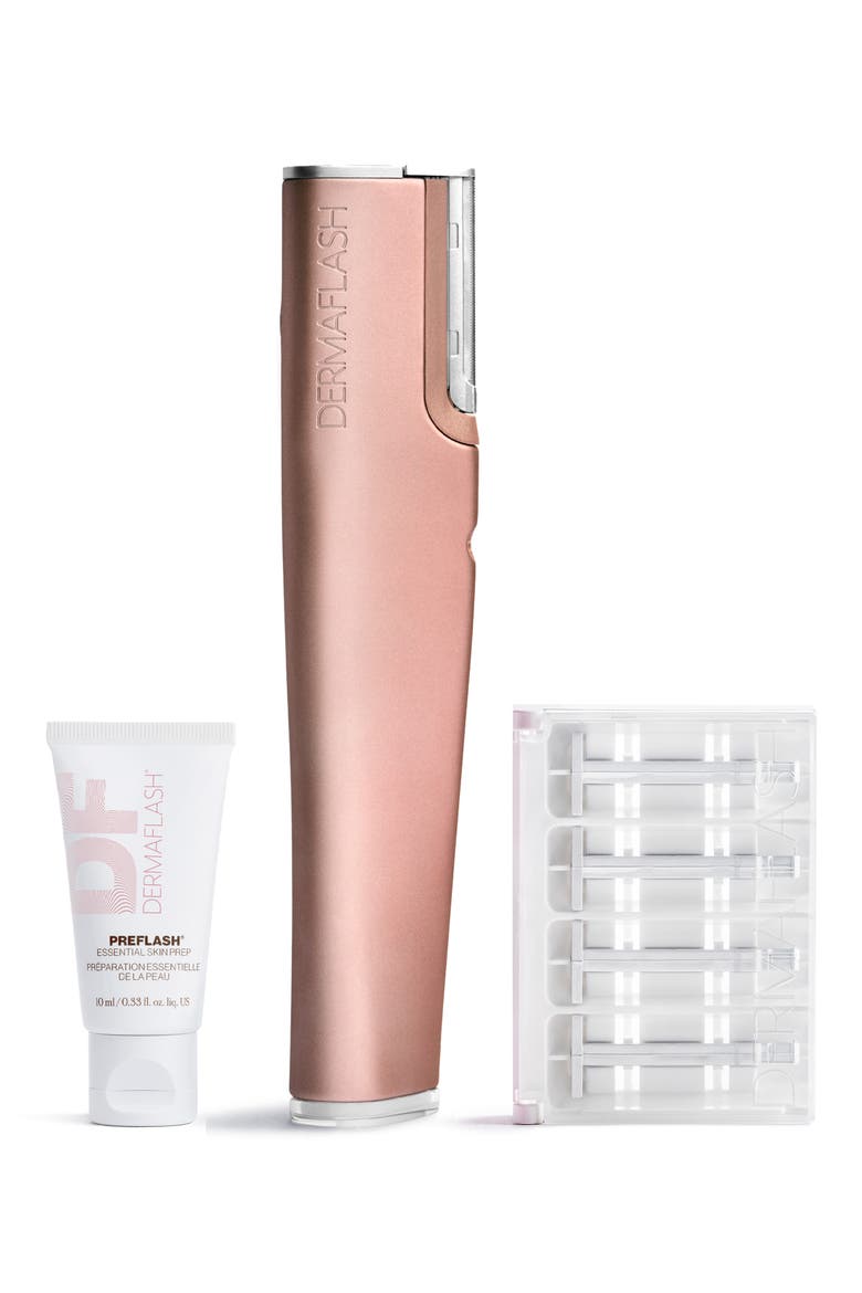 LUXE+ Advanced Sonic Dermaplaning & Peach Fuzz Removal Set $199 Value, Main, color, ROSE GOLD