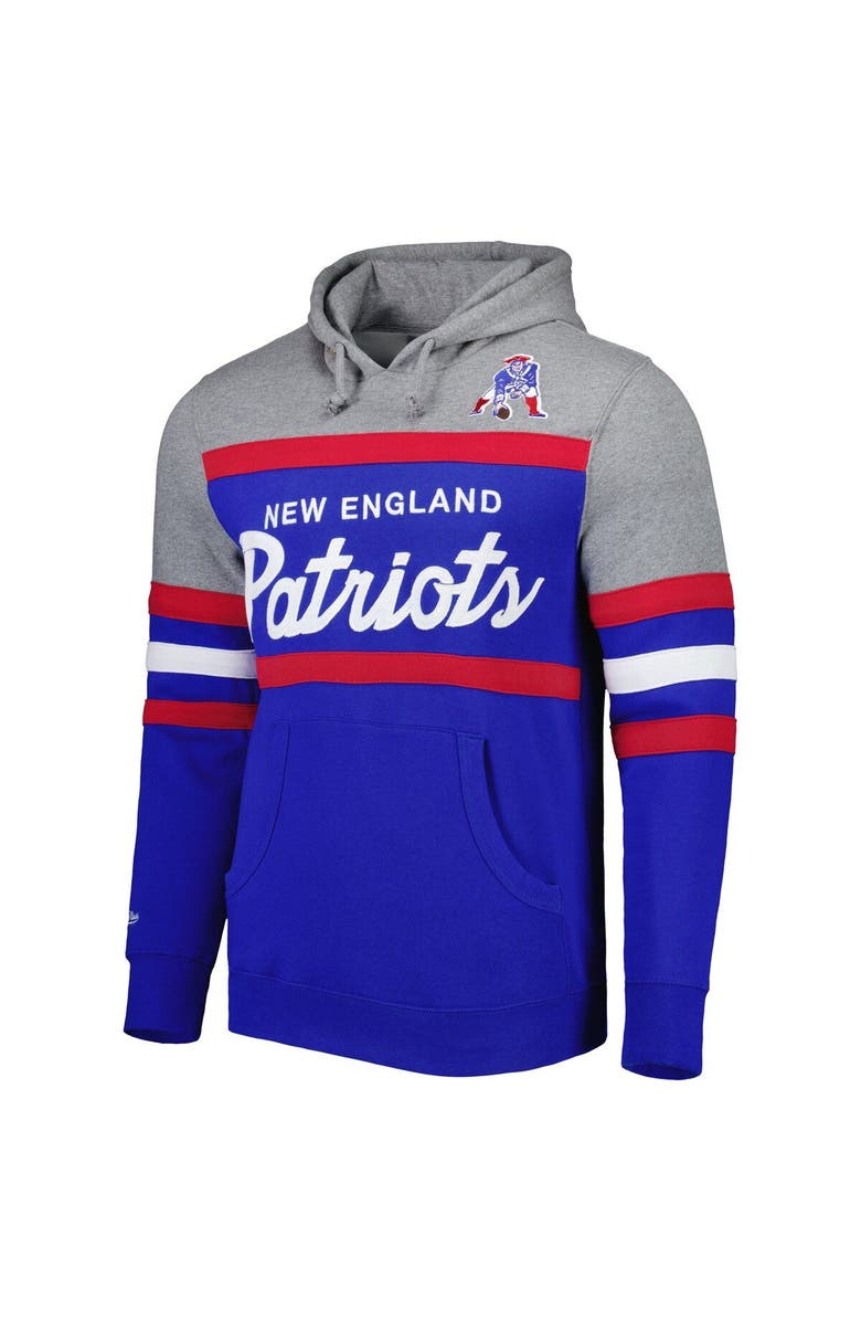 Mitchell & Ness Men's Mitchell & Ness Royal/Heathered Gray New England Patriots Head Coach Pullover Hoodie, Alternate, color, Royal