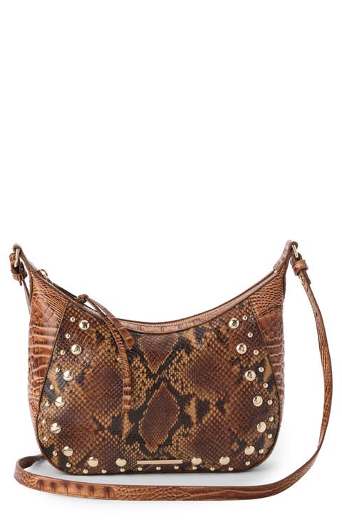 Corinne Croc Embossed Leather Crossbody