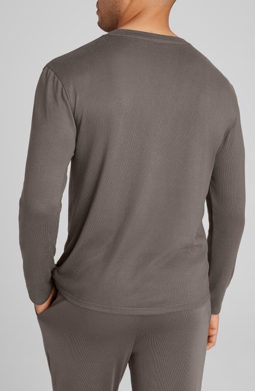Tommy John Long Sleeve Lounge Shirt In Gray